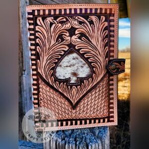 Handtooled Leather And Genuine Cowhide Bible Cover